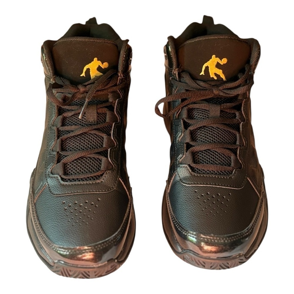 And1 Kids Black and Gold High-Top Sneakers. Size 8.